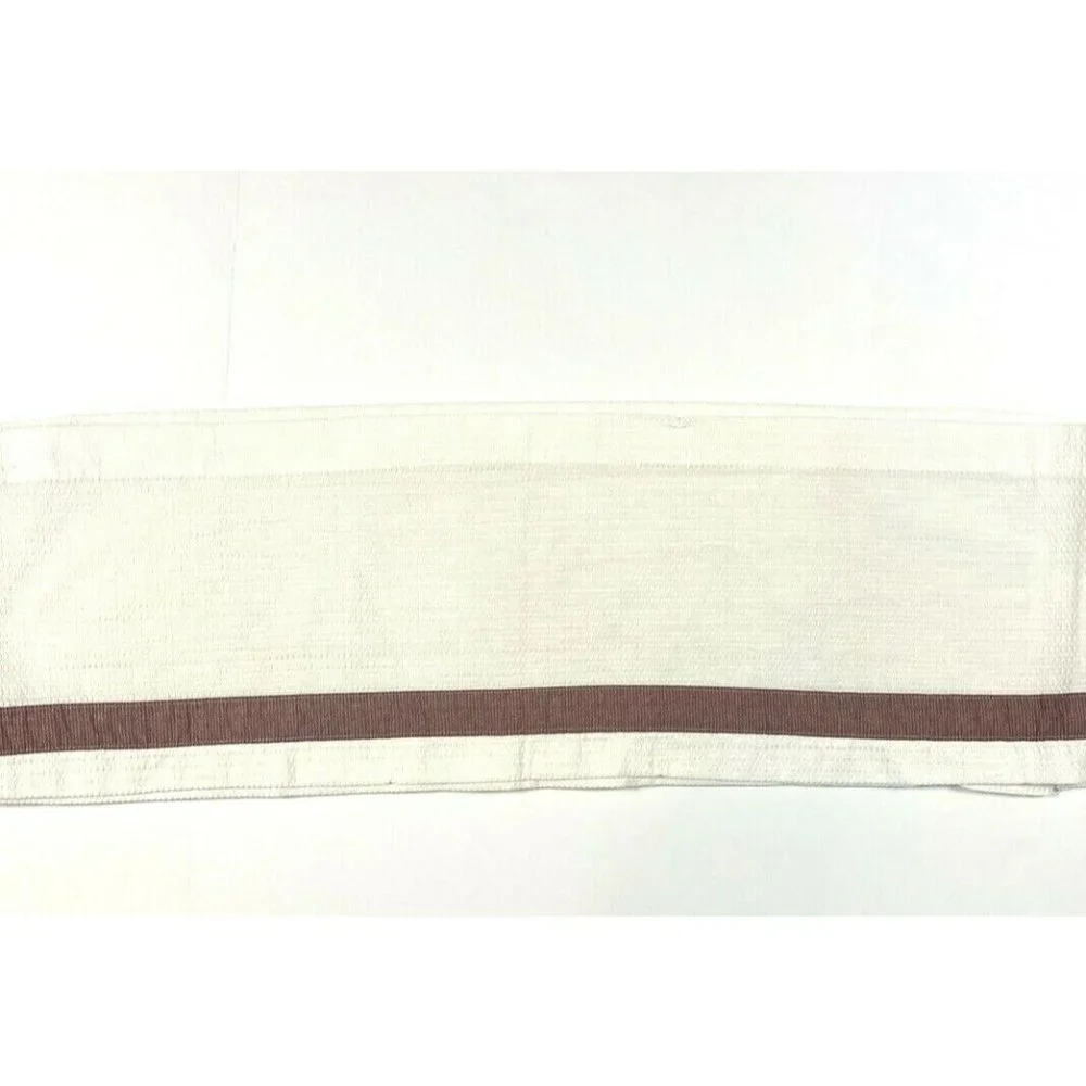 Set 6 Vintage Handmade Curtains Valances Panels Drapes Waffle Weave White Red